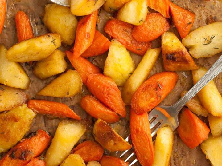 Honey Roasted Carrots and Parsnips on Sheet Pan