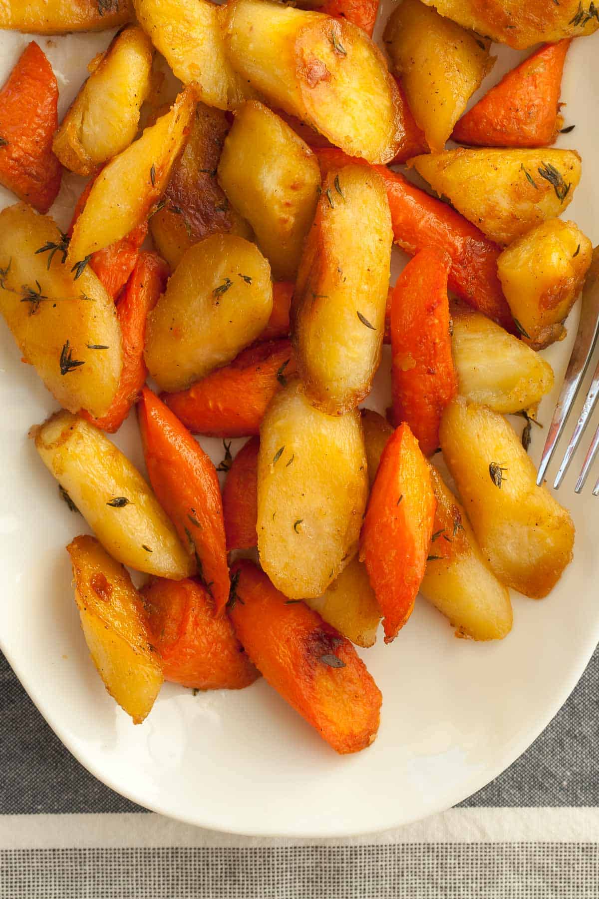 Honey Roasted Carrots and Parsnips Close Up