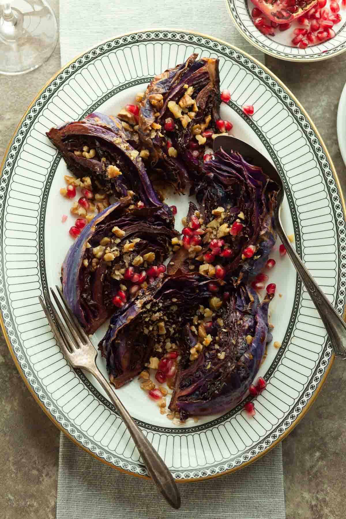 Roasted Red Cabbage with Walnuts