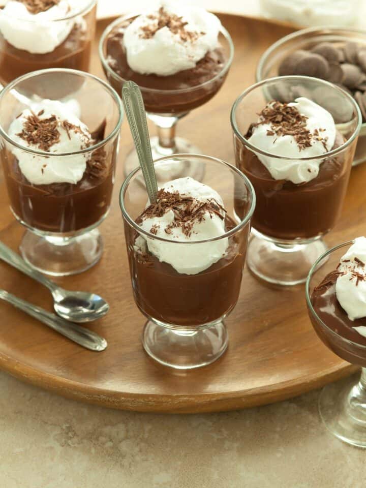 Vegan Chocolate Pudding Topped with Coconut Cream