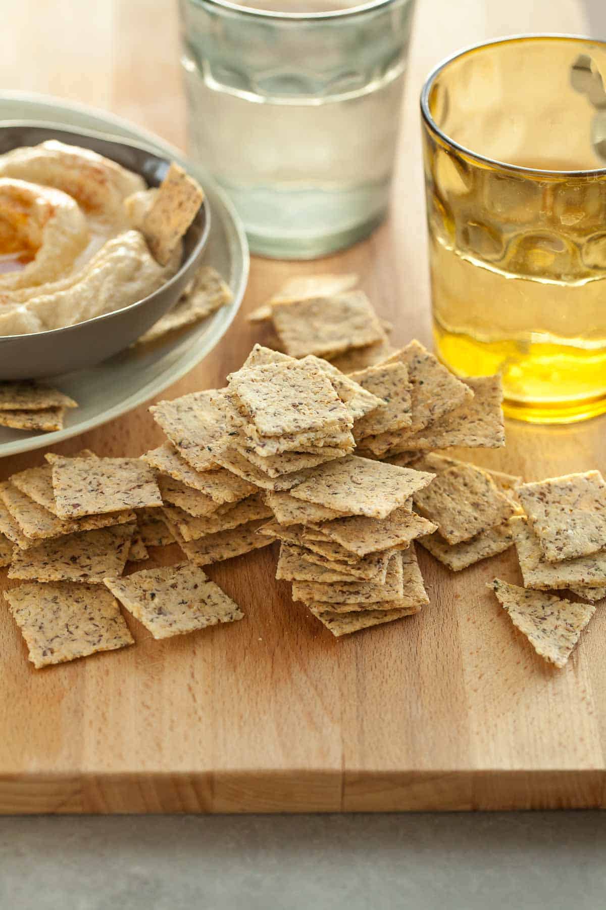 Almond Flour Crackers Close Up