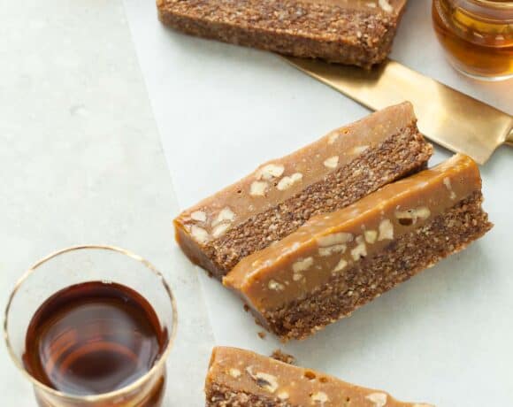 No-Bake Pecan Bars on Parchment