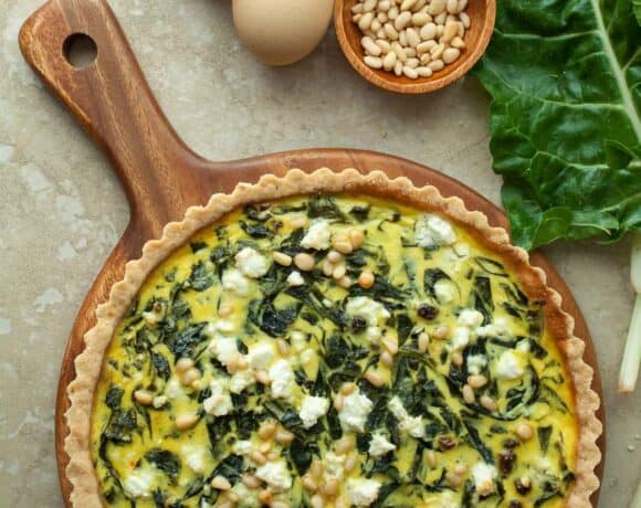 swiss chard tart top view