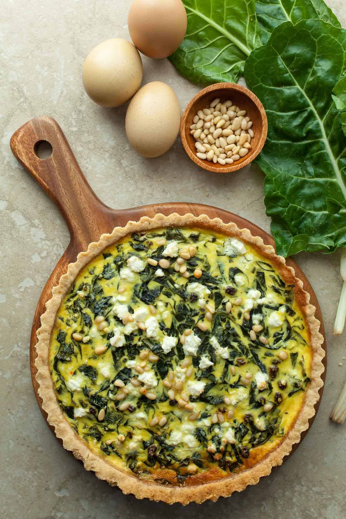 swiss chard tart top view