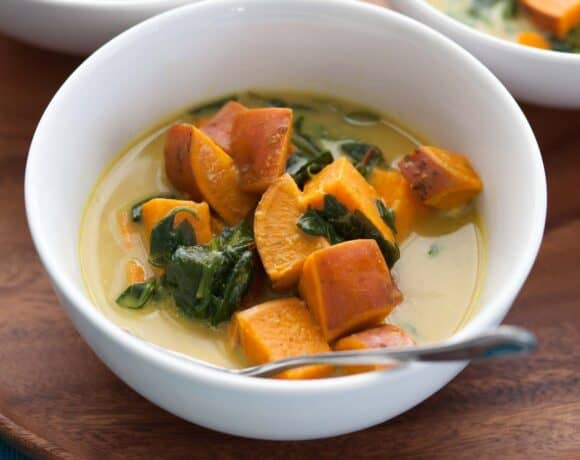 Thai Sweet Potato Soup with Spoon