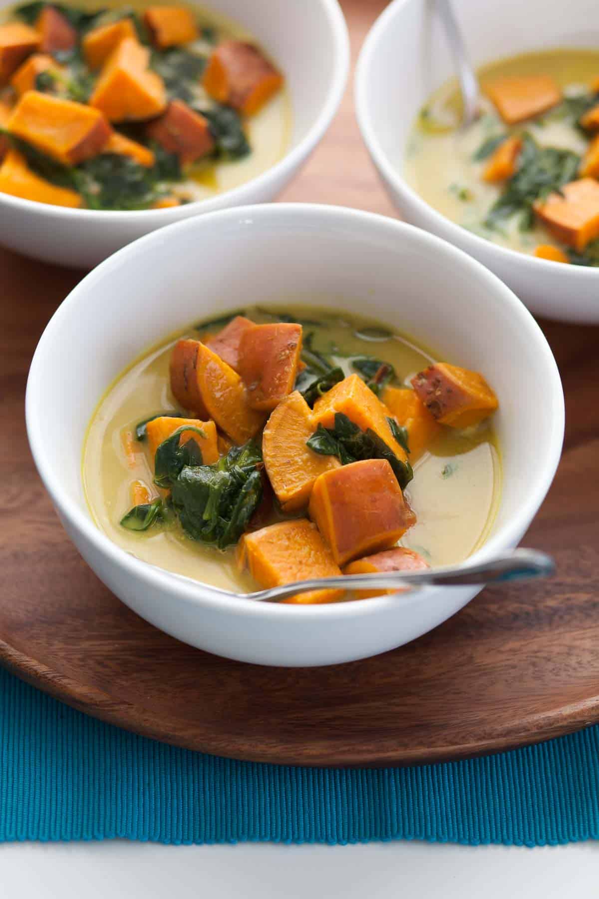 Thai Sweet Potato Soup with Spoon