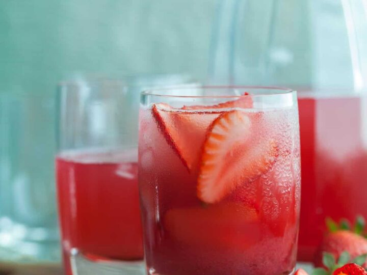 Strawberry Iced Tea in Glasses