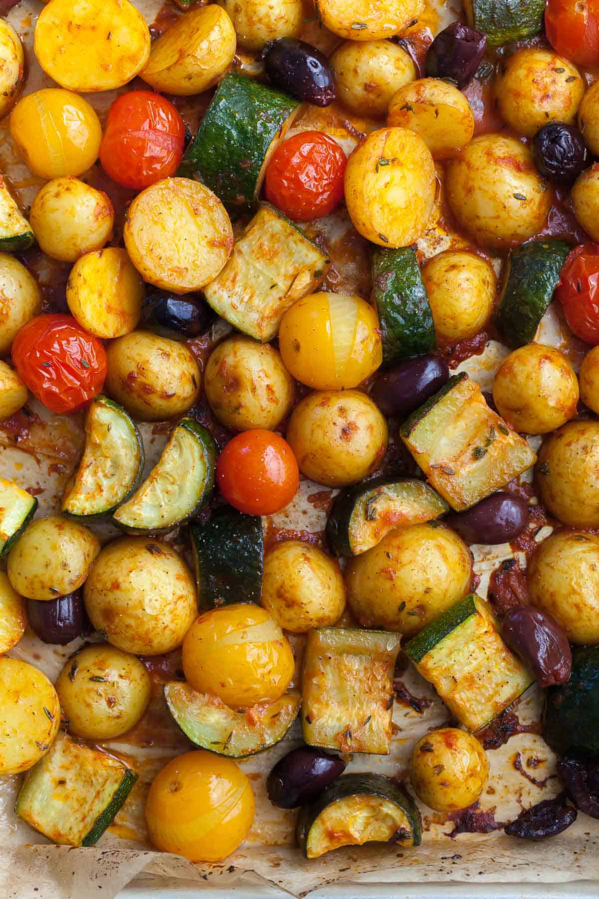 Mediterranean Vegetables on Roasting Pan
