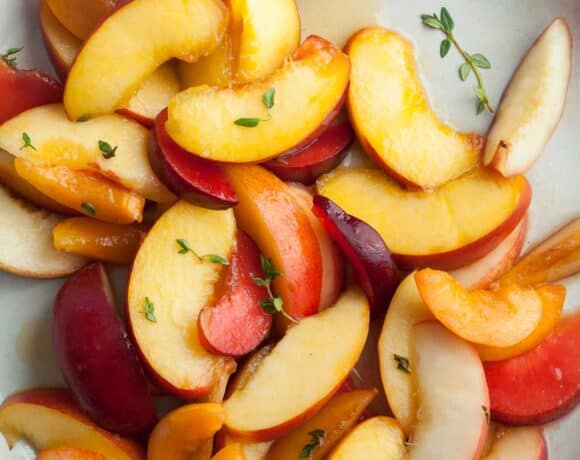 Stone Fruit Salad on Plate