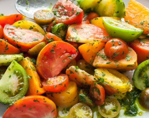 Heirloom Tomato Salad on Plate