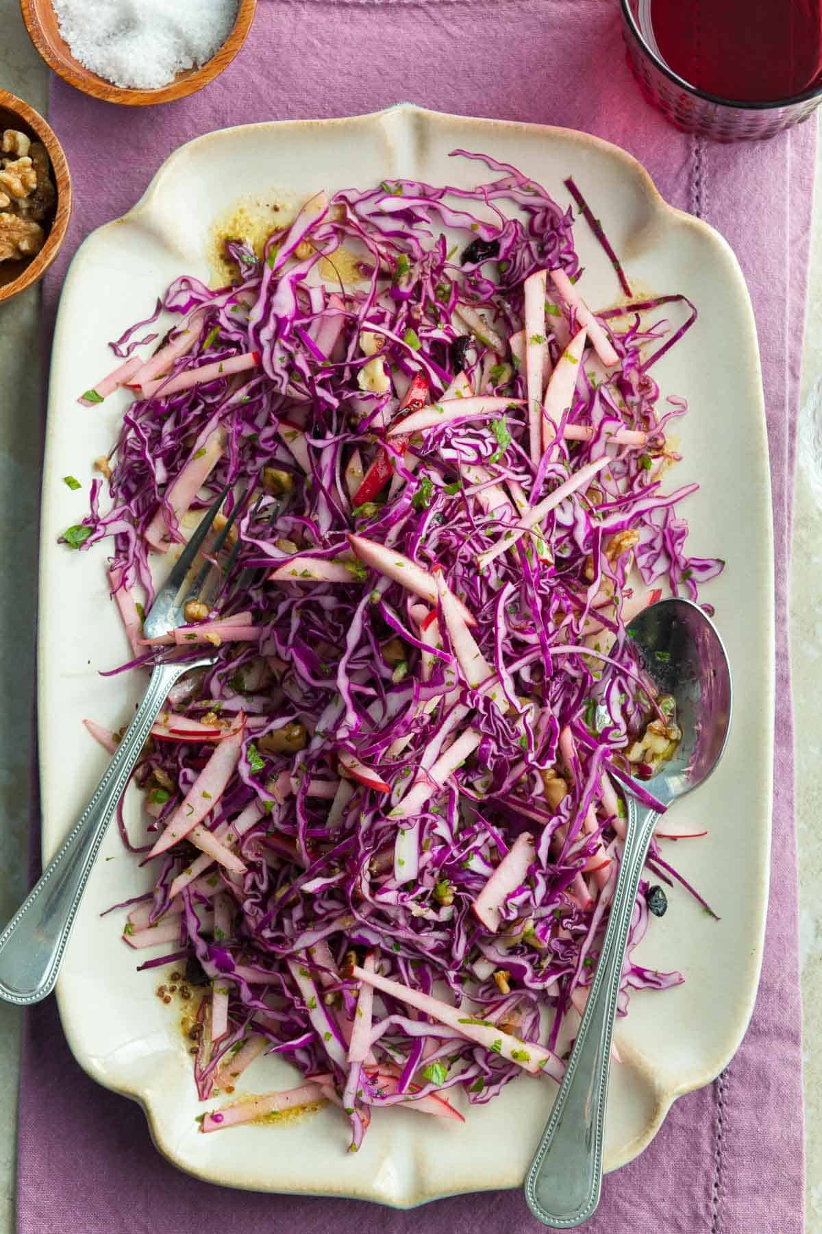 Apple Cabbage Salad on Platter