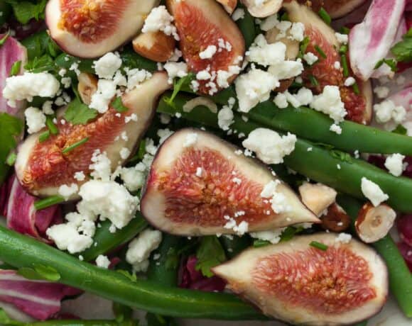 Green Bean Goat Cheese Salad Close Up