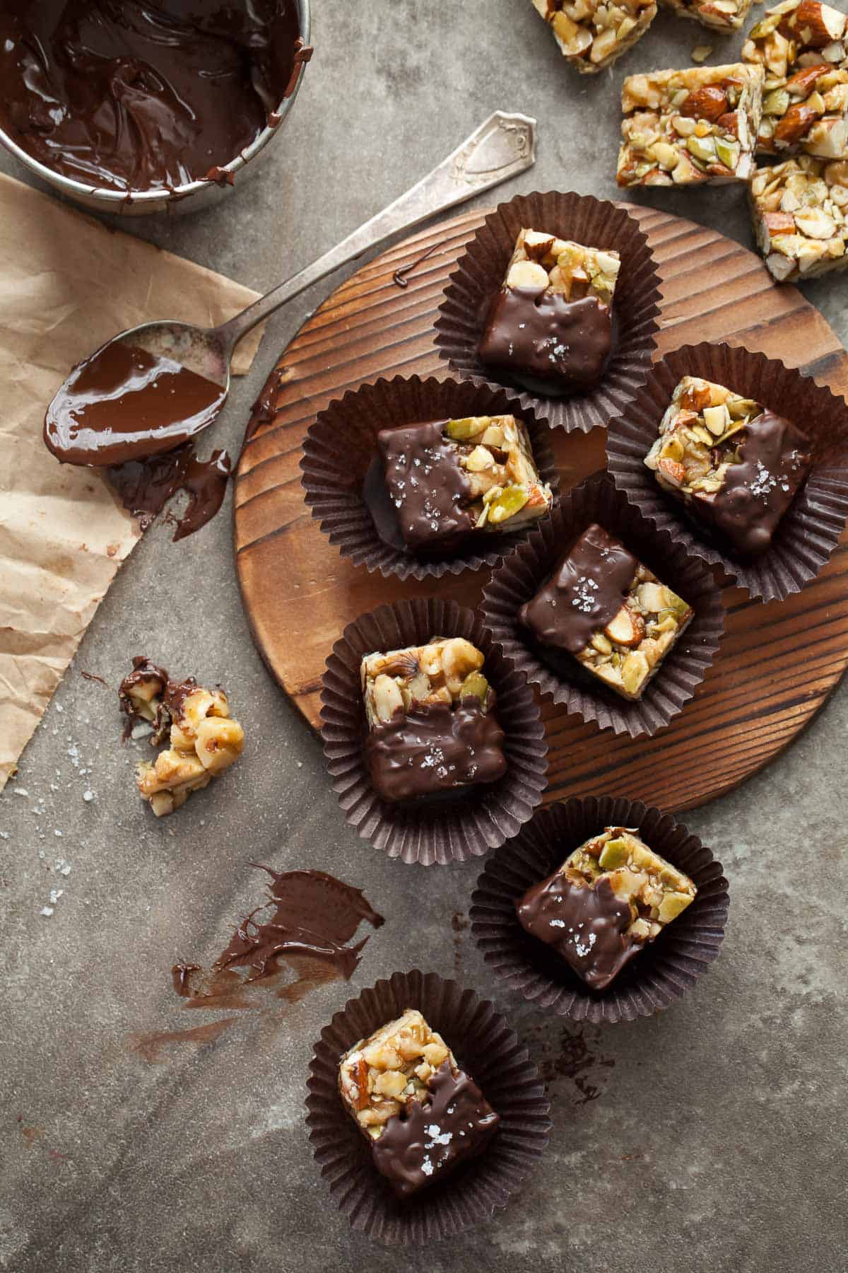 Nut Bites Dipped in Chocolate