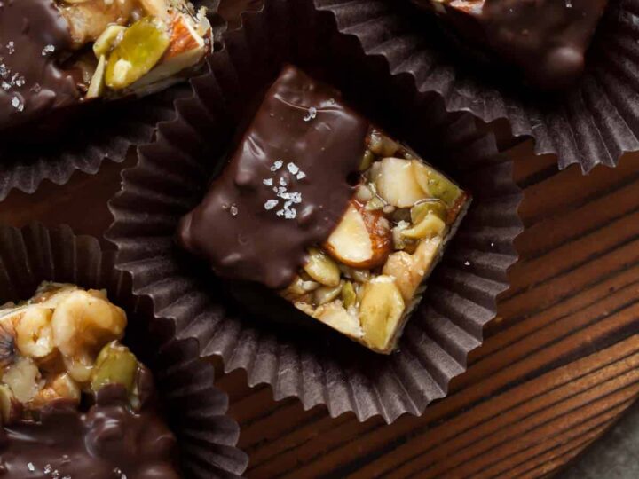 Chocolate Nut Squares Close Up