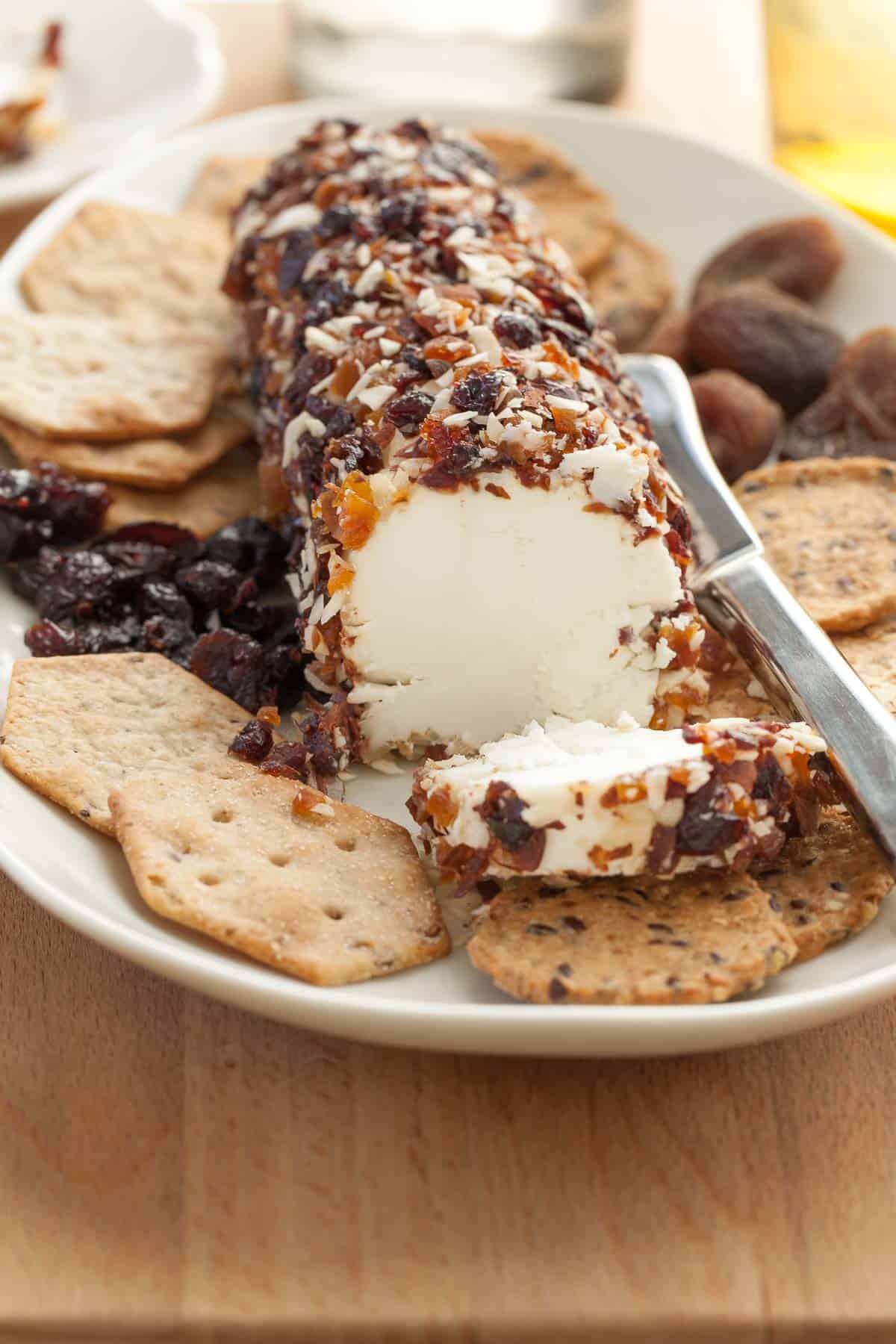 Cranberry Goat Cheese Appetizer with Fruit and Nuts