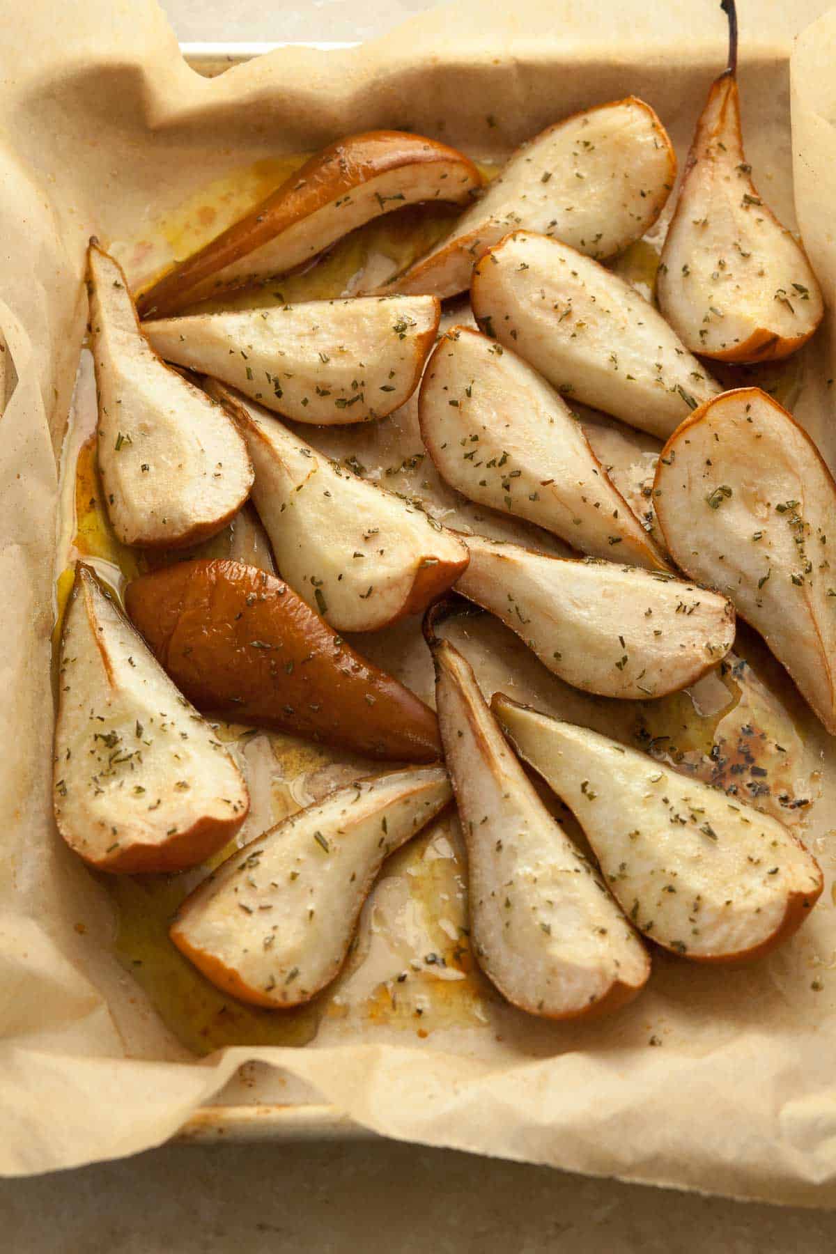 Roasted Pears on Parchment