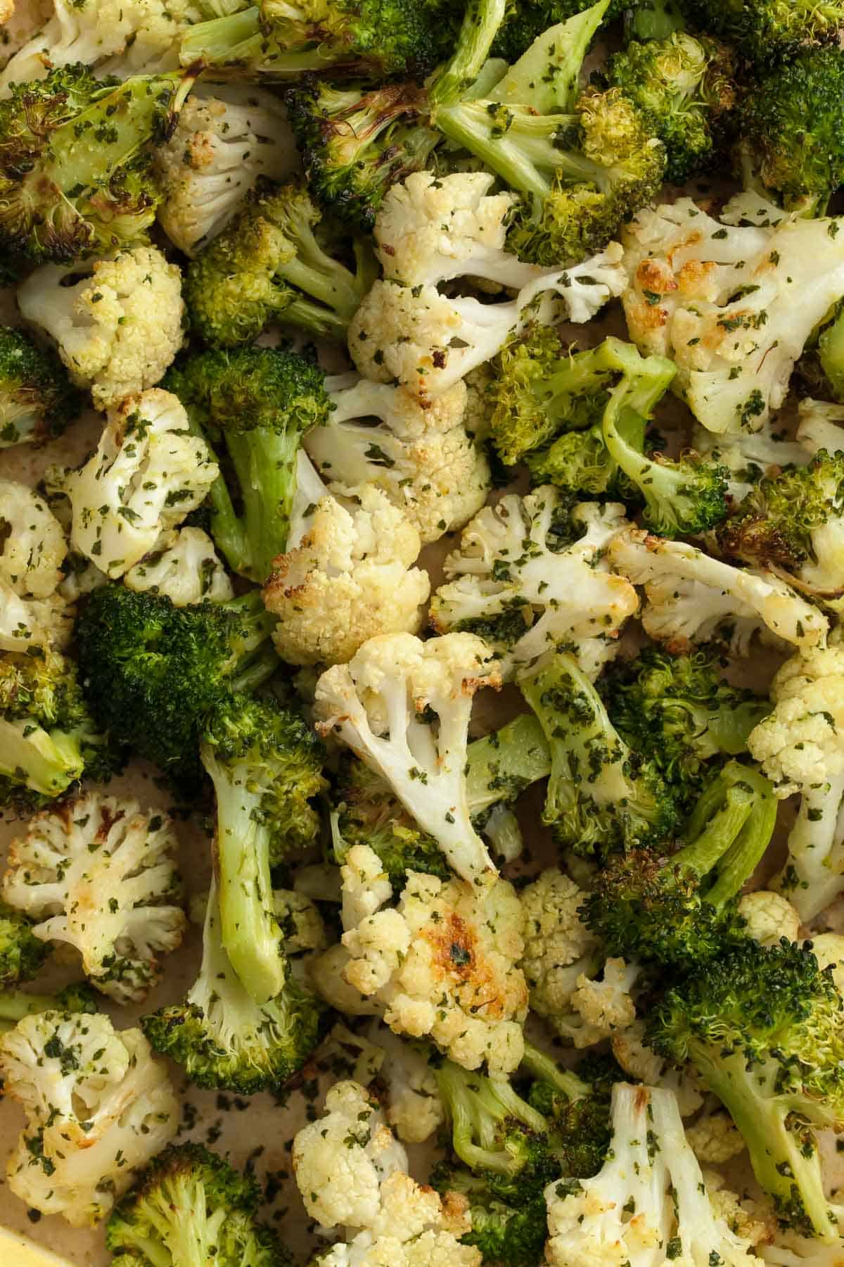 Roasted Broccoli and Cauliflower Close Up