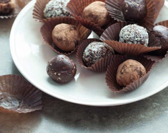 Chocolate Bliss Balls in Paper Cups
