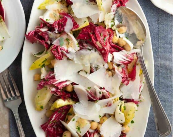 Endive Radicchio Salad on Plates
