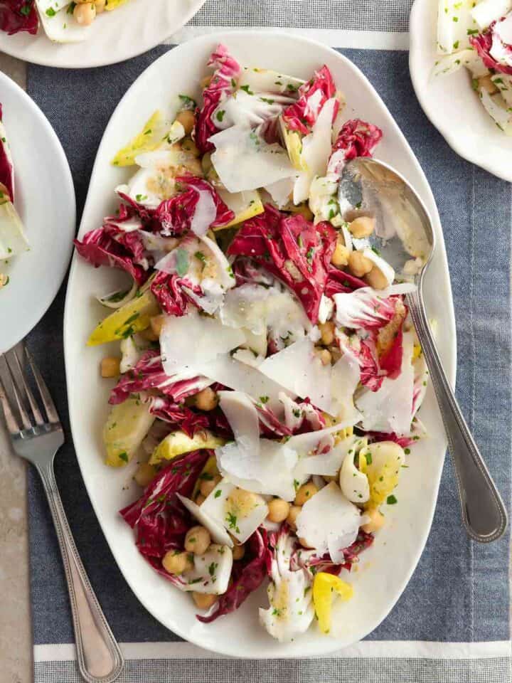 Endive Radicchio Salad on Plates