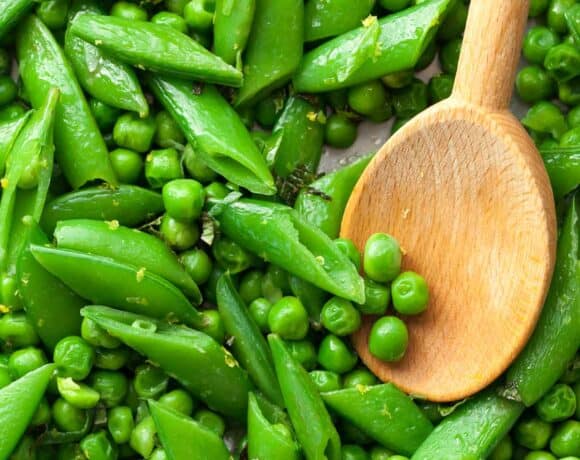 Minted Peas and Snap Peas Close Up