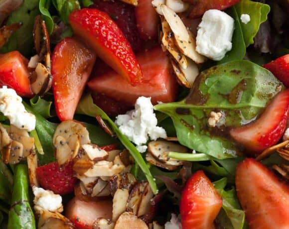 Strawberry Goat Cheese Salad Close Up