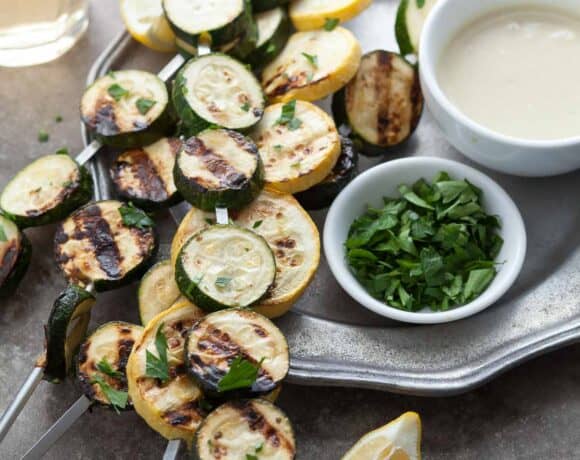 Zucchini Skewers on Plate