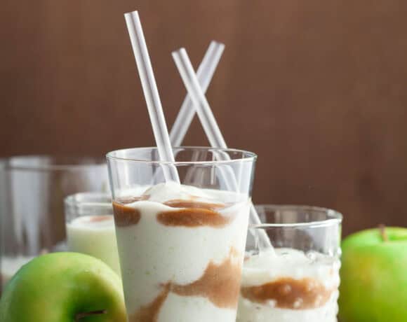 Caramel Apple Smoothie in Glasses
