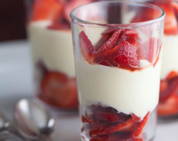 Strawberry Lemon Parfaits Close Up