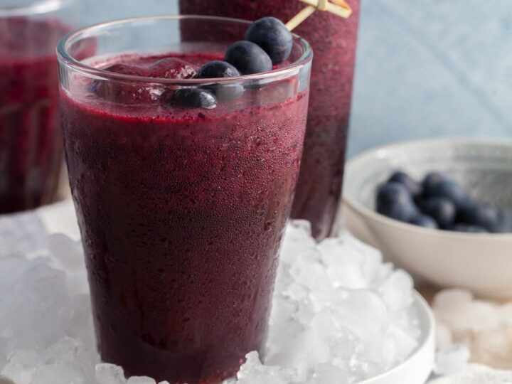 Blueberry Slushie in Glass