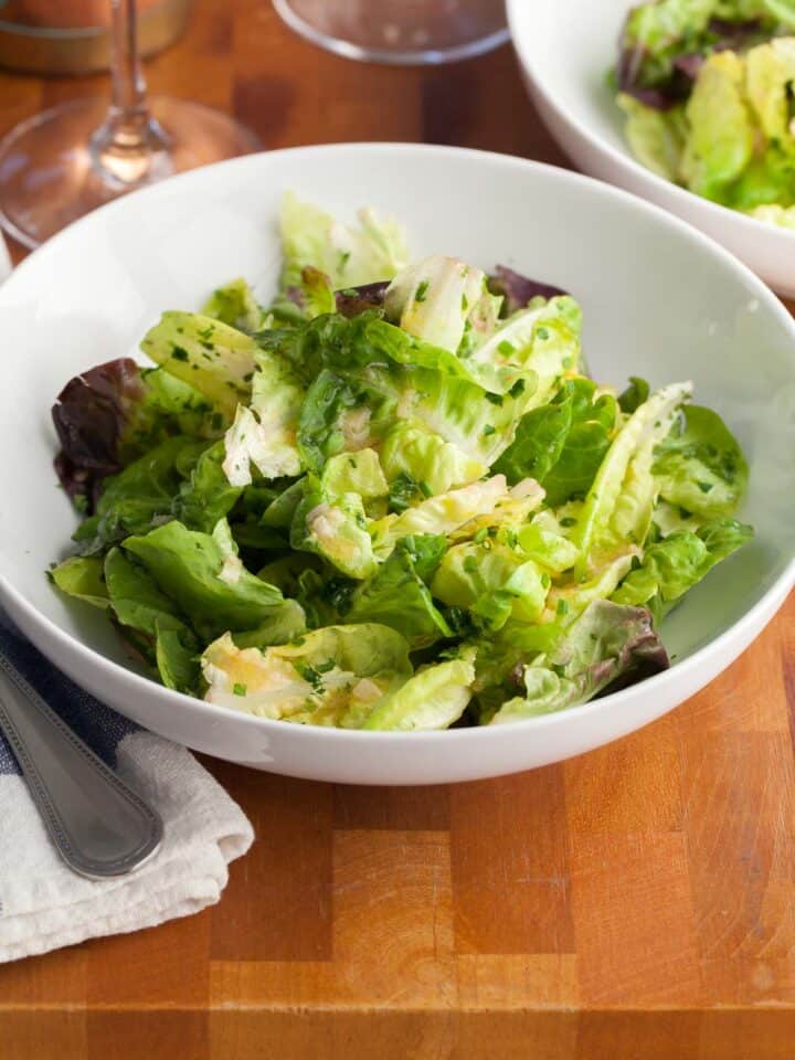 French Bistro Salad in White Bowl