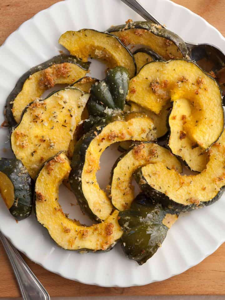 Roasted Acorn Squash Slices on Plate