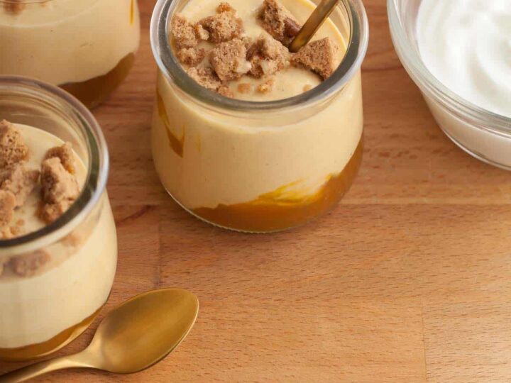 Spiced Pumpkin Yogurt in Jar with Spoon