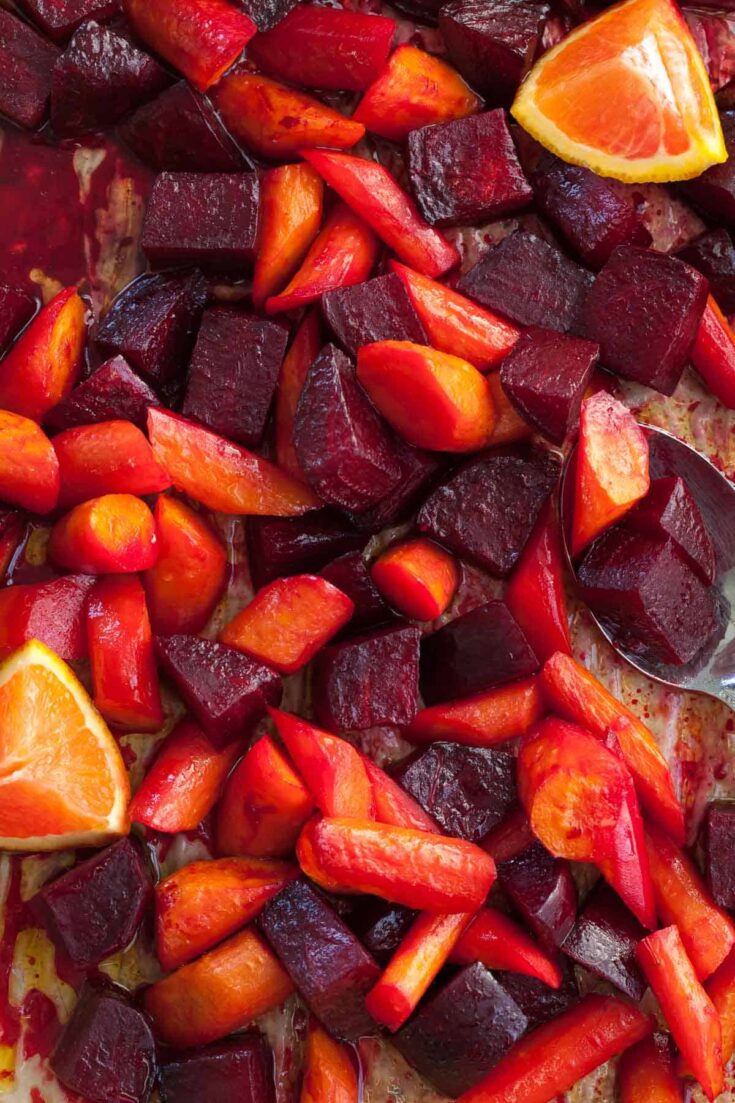 Roasted Red Beets and Carrots (Easy, Healthy Side Dish)