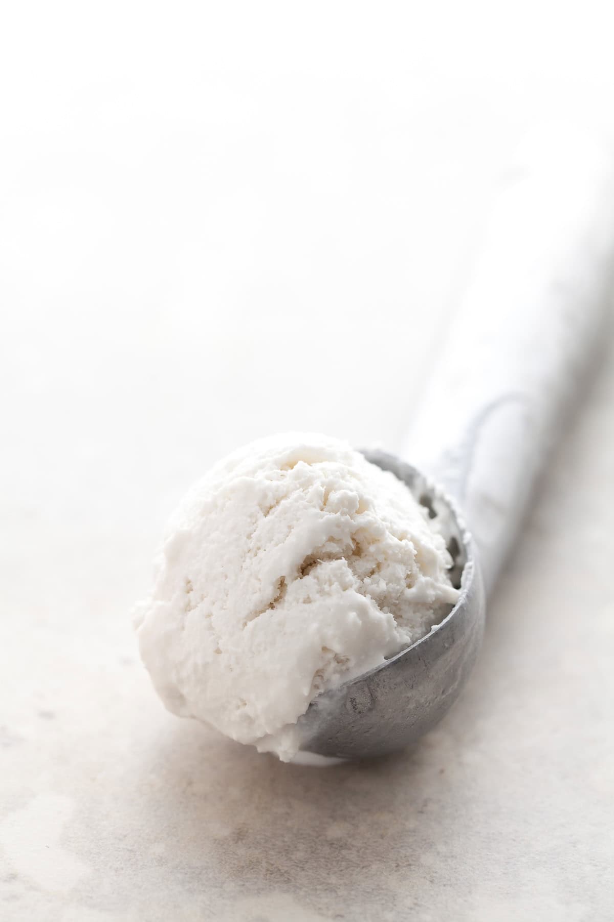 Scooped Coconut Sorbet Close-Up