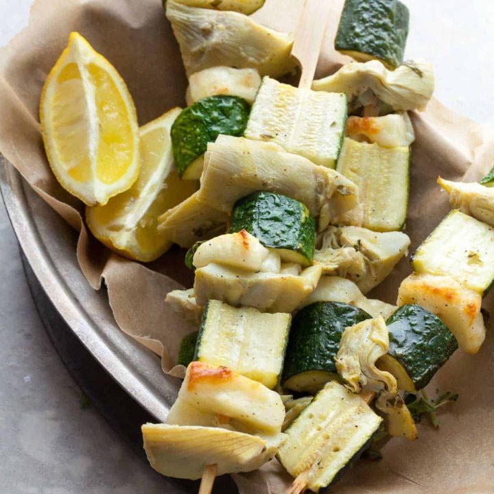 Halloumi and Vegetable Skewers