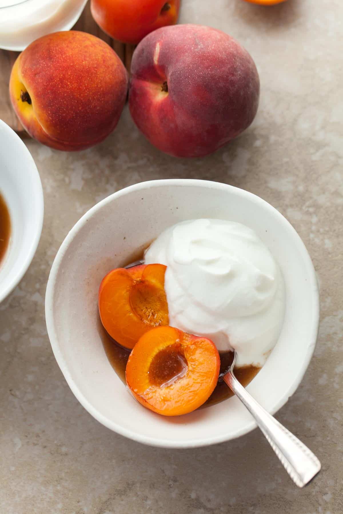 Spiced honey with cinnamon and ginger served over fruit and yogurt